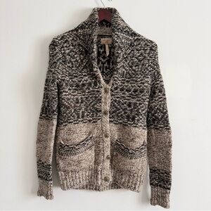 Wilfred Black, Brown and Cream Cardigan Sweater
